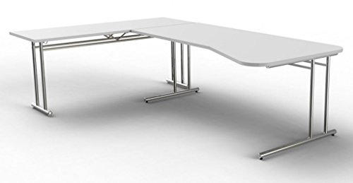 Froschkönig24 ARTLINE Winkelkombination Eckschreibtisch Schreibtisch Bürotisch Weiß