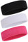 ONUPGO Schweißband Stirnband für Männer & Frauen - 3PCS Sports Stirnbänder Feuchtigkeitstransport Athletic Cotton Terry Cloth Schweißband Schweißabsorbierende Kopfband (Black/White/Pink)