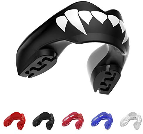 SAFEJAWZ Sport Zahnschutz für Zahnspangen Einheitsgröße Sport Mundschutz Für alle Vollkontakt-Sportarten einschließlich Rugby, MMA, Kampfsport, Kickboxen, Judo, Hockey & Boxen (Fangz)