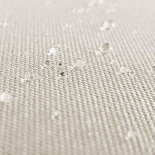 novely® ARAGON WASSERABWEISEND UV+ - Premium Outdoor-Stoff - Lichtechter Möbelstoff - Polsterstoff in Baumwoll-Optik für Gartenmöbel - Pflegeleichte Meterware 1lfm (05 Creme)