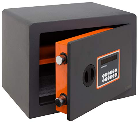 ARREGUI Plus C 180120 Kleiner Tresor/Safe | Möbeltresor mit Elektronischem Zahlenschloss und Notschlüssel | Doppelbolzen Verriegelung | Doppelwandiger Safe für Zuhause oder Gewerbe |25 x 35 x 25cm|15L