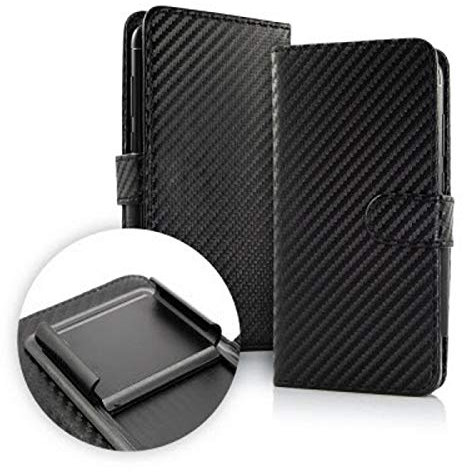 Custodia ( UNIVERSALE ) compatibile per BRONDI AMICO Smartphone Cover flip LIBRO gancio interno PROTEZIONE PORTAFOGLIO ECO PELLE vano porta carte (Nero) NON COMPATIBILE BRONDI AMICO Smartphone 4G