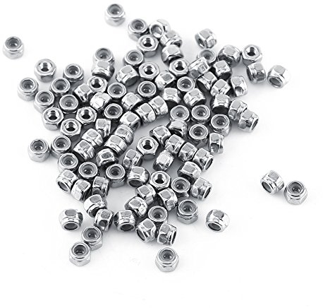 Tuerca, tuerca autoblocante M2-M12 Acero inoxidable SS304 Tuerca de seguridad Tuerca hexagonal Tuercas de seguridad hexagonales con inserto de nylon(M2 (100 piezas))