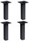 4 un. Pied carré pour meuble en acier 25x25mm Hauteur 150mm peinture noir avec embout