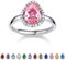 Bestyle Geburtsstein Oktober Ring Silber 925 Damen Verstellbarer Rosenquarz Verlobungsring Mädchen Bling Modeschmuck