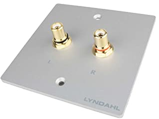 Lyndahl Lautsprecherblende Multimediablende für Lautsprecher, passend für Unterputzdose/Wandeinbaudose Wandanschlussblenden Surround System Silber Cinch