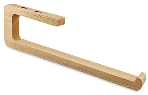 SAUNNIHEN Wooden Kitchen Roll Holder Under Cabinet, Self Adhesive Paper Towel Holder, Wall Mounted Kitchen Roll Holder, Under Cupboard Paper Towel Holder, Self Adhesive or Drillable