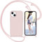Nupcknn Liquid Silikon Handykette Hülle für iPhone 14 Hülle Necklace(abnehmbar) Hülle mit Kordel zum Umhängen Handy Schutzhülle mit Band(Rosegold)