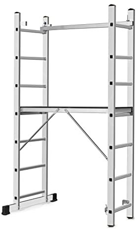 HIGH Scala a 2 piani in alluminio modulabile ponteggio scala scala scala a 7 gradini