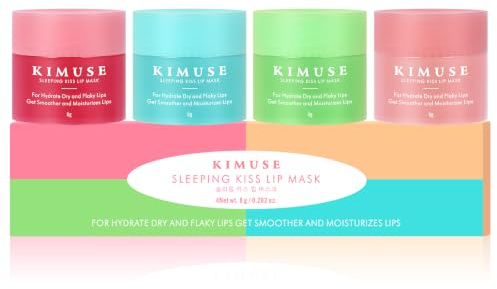 KIMUSE Lip Sleeping Mask Set, Overnight Treatment Lip Care Products | Moisturize & Nourish, Cracked Dry Lips, Intense Hydration with Shea Butter
