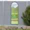 MirrorOutlet The Arcus - Black Metal Framed Modern Arched Garden Wall Leaner Mirror 71 X 24 (180CM X 60CM) Silver Mirror Glass with Black All weather Backing