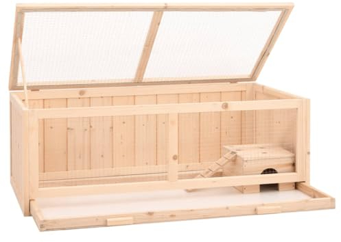 Festnight Hamsterkäfig Meerschweinchen Käfig Kleintierkäfig Rattenkäfig Hamster Käfig 104x52x38 cm Hamsterkäfig Holz Kleintierstall Massivholz Tanne