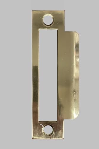 4-7/8 Polished Brass Door Strike Plate, Solid Brass, Keeper, Striker, Antique/Vintage Replacement, Mortise, Steel Door