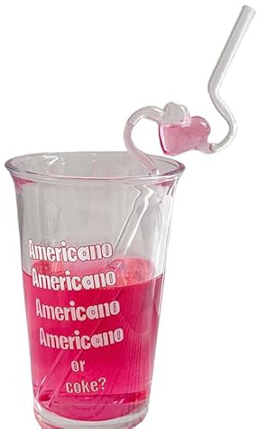 Paille en verre durable en forme de cœur - Accessoire de boisson féminin - Transparent - Pour la maison