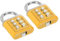 PATIKIL Cadenas à Combinaison à 6 Chiffres, Lot de 2 Cadenas à Mécanisme de Verrouillage à 3 Positions Par Bouton-Poussoir pour Sécurité Numérique pour Casier en Salle, Jaune