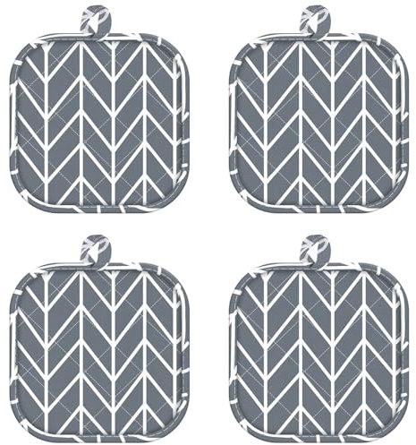 4Pcs Wear Resistant Kitchen Hot Pot Holder Thick Oven Microwave Pot Holders Heat Resistant Oven Pads Multifunction Square Pot Holder for Kitchen Cooking