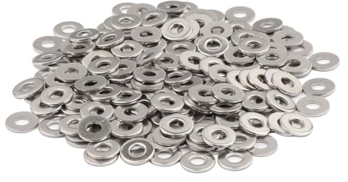 LordHardware 6# Flat Washers OD 3/8'' 304 Stainless Steel Washers SAE Metal Washers,Pack of 200