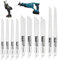 Asfrode Lot de 10 lames de scie sabre pour coupe du bois, pour métal lourd, accessoires de scie sabre, tuyaux en métal, tôle, lames de scie rebar pour fenêtre