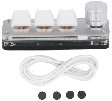 Tastiera meccanica cablata a tastiera a 3 tasti Mini, macro pad RGB con interruttore rosso a prova di polvere, controllo industriale 'ufficio di gioco programmabile, costruzione