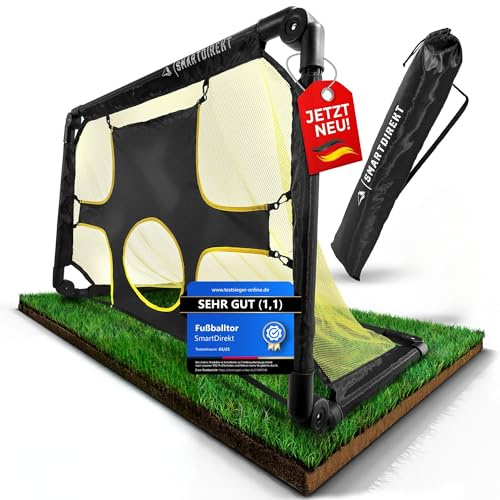 Fussballtore für Garten Kinder 2 in 1 - [Blitzschneller Aufbau] Patentiert inklusive Tasche und Torwand, Mini-Fußballtor für Kinder und Erwachsene, Fußballtor, Fußballtore Kinder Outdoor, Goal