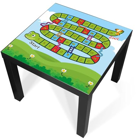 banjado Tischfolie selbstklebend passend für Tisch Lack/Klebefolie Tisch/Möbelfolie kompatibel mit IKEA LACK Tisch – Motiv Spielbrett 3