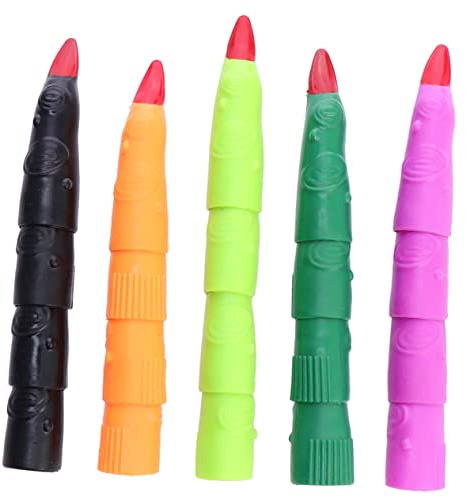 Supvox 20 Stück Halloween Zombie Finger Nägel für Gruselige Kostümpartys Künstliche Fingerabdeckungen Schwarz Orange Dunkelgrün und Hellgrün für Halloween Deko