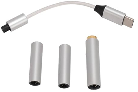 EOJDDPA USB-C-auf-AUX-Kopfhöreranschluss-Adapter, hochauflösender 32-Bit-384-kHz-PCM-DAC-Chip CX31988 für Smartphones, Musikliebhaber, tragbares Plug-Play-Kupferkabel mit 2,5 mm, 3,5 mm,