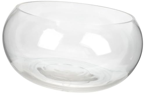 ORFOFE Bocal à Poissons Rond en Verre Transparent 20 Cm, Aquarium de Table Compact pour Poissons Rouges et Plantes Hydroponiques, Bol Décoratif pour Bureau et Espace Domestique