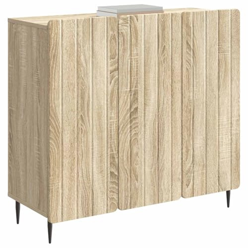 vidaXL Sideboard Sonoma-Eiche 89 x 34,5 x 82 cm Holzwerkstoff, Wohnzimmer Aufbewahrung, rechteckiger Sideboard, moderner Schrank, stylische Möbel, platzsparende Lösung