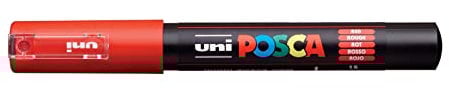 uni-ball 186721 - Marcador POSCA con punta redonda extrafina, rojo