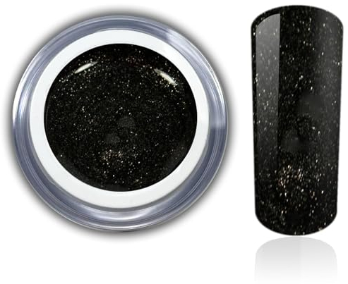 Farbgel metallic Schwarz Black UV Led Gel Nageldesign Nagelgel Gelnägel Nailart RM Beautynails 1er Pack (1x5ml)
