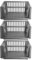 Large 3 Tier Stacking Baskets Storage Veg Rack Plastic Stackers 35cm - Silver