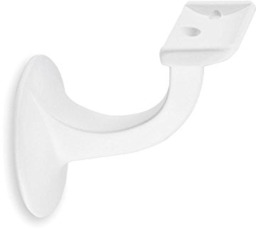 Handlaufhalter weiß gerade Auflage mit Stockschraube (matt)