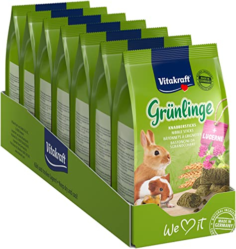 Vitakraft Knabbersticks Grünlinge, für Nager, mit Getreide und Luzerne, ohne Zuckerzusatz (7x 50g)