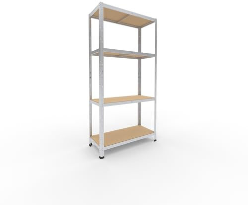 shelfplaza® 180x90x40cm Home Schwerlastregal verzinkt/Metallregal mit 4 Böden/Kellerregal Metall, Garagenregal, Werkstattregal oder Regal Lagerregal/Steckregal Metall mit 175kg Tragkraft