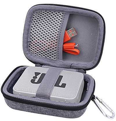 Aenllosi Harte Tasche Hülle für JBL GO 2 Bluetooth Lautsprecher, nur Tasche (grau)