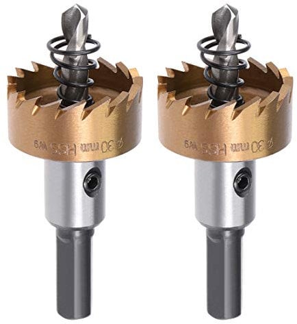 Sourcingmap 2 Pcs 30mm HSS Drill Bit Hole Saw Stainless High Speed Steel Metal Alloy