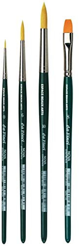 Da Vinci 1570 Serie NO. 0. 6.10- Da Vinci 122 Serie NO .8 Aquarell-Pinsel-4er Set NOVA-Synthetik Made in Germany