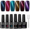 Allenbelle Gel Nail Polishes-Cat Eye Gel Nail Polish Set Soak Off Magnetic Gel Nail Polish UV LED Required(Lot of 6pcs 7.3ML/pc,magnet as gift)001