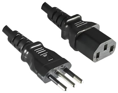 DINIC Stromkabel, Netzkabel Italien Typ L auf Kaltgeräte C13 (3,00m, schwarz)