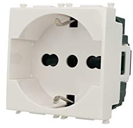 Presa Schuko 2P+T 16A Bianco Compatibile CON Vimar Plana