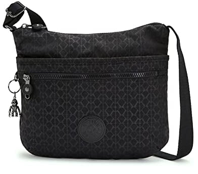 Kipling ARTO Mittelgroße Umhängetasche, Signature Emb (Schwarz)