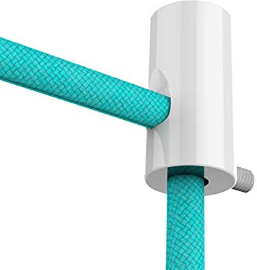 OASHISU 5 PZ Decentratore da Soffitto per Cavi Elettrici con fermo, [BIANCO, ABS] Decentratore a Soffitto, Decentratore Cavo Elettrico, Decentratore Lampadario, Gancio da Soffitto o Parete, Fermacavo