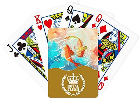 Red Koi Fische Aquarell Japanischer Stil Royal Flush Poker Spielkartenspiel