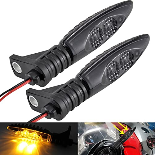 NATGIC 1 Paar Motorrad Frontblinker Bernstein, Motorrad Frontblinker Blinker für B-MW F650GS F700GS F800G F800R F800S F800ST HP2 Sport K1200R K1300R R1200GS R1200R - Getönte Gläser