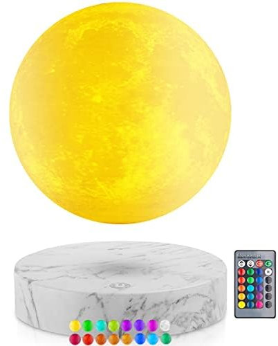 Vnemofey Schwebende Mondlampe,16 Galaxy Farben Magnetische schwebende Mondlampe 3D Drehen mit Helligkeit einstellbar, Geschenke für Kinder Freunde, coole Gadgets, Home Decor, 5,9 Zoll