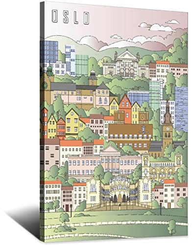Vintage-Reiseposter, Oslo Gemälde, Poster, modernes Geschenk, Schlafzimmer dekorativ
