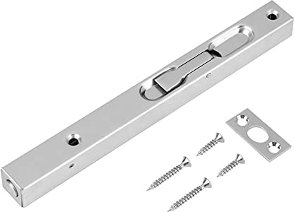 Cerradura deslizante para perno de puerta, pestillo empotrado oculto de acero inoxidable plateado, accesorios de protección de seguridad para puerta de casa(200mm)
