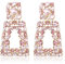 EVER FAITH Orecchini a forma di rettangolo per Donne Ragazze, di dichiarazione geometrica con cristalli di strass scintillanti Oro rosa