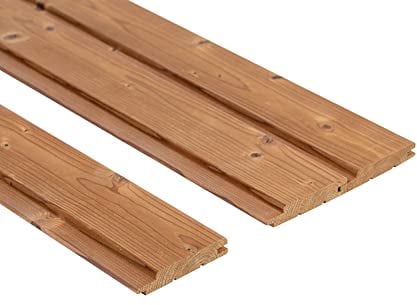 Saunainter Profilholz Thermische Fichte Nut-Feder STP 15x90mm 2100mm 6Stk Baumaterial für Sauna und Innenräume